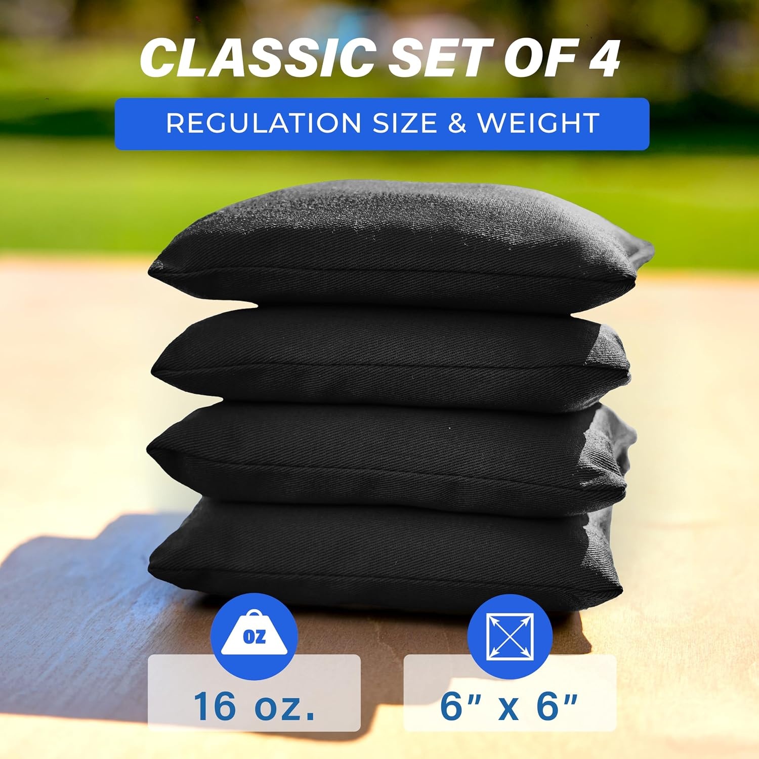 image:imageGoSports Classic Cornhole Bean Bags Set of 416 Colors Available  Regulation All Weather Mix and MatchBlack