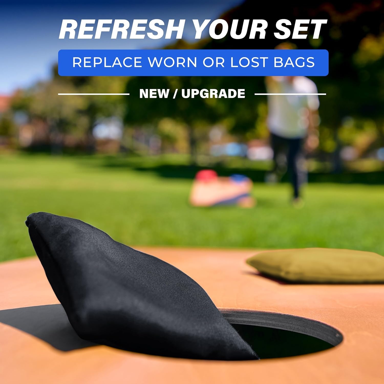 image:imageGoSports Classic Cornhole Bean Bags Set of 416 Colors Available  Regulation All Weather Mix and MatchBlack