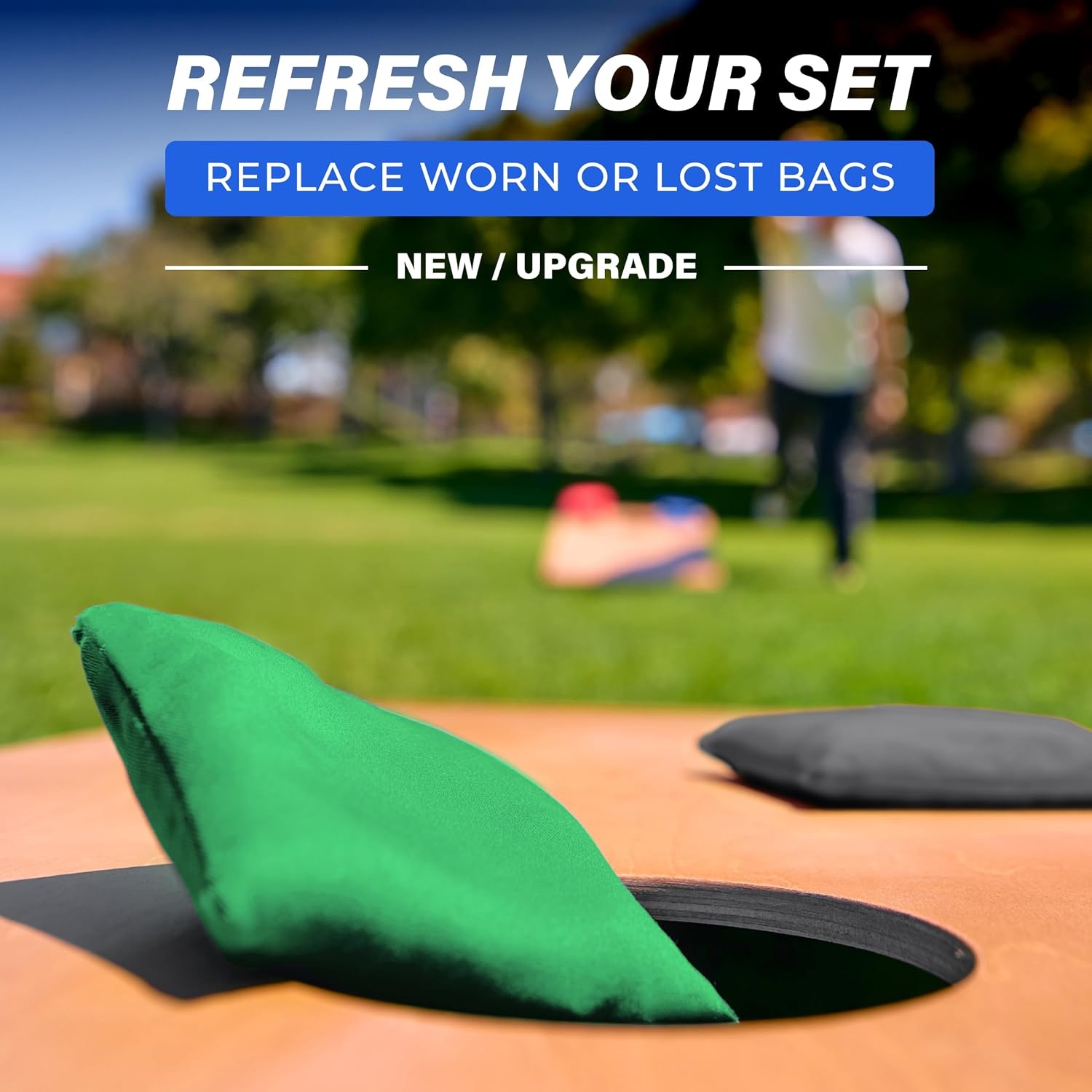 image:imageGoSports Classic Cornhole Bean Bags Set of 416 Colors Available  Regulation All Weather Mix and MatchBright Green
