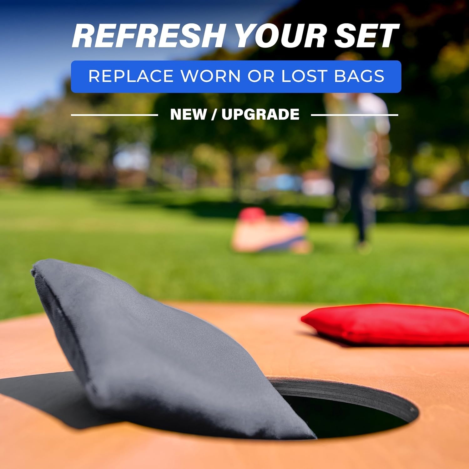 image:imageGoSports Classic Cornhole Bean Bags Set of 416 Colors Available  Regulation All Weather Mix and MatchDark Gray