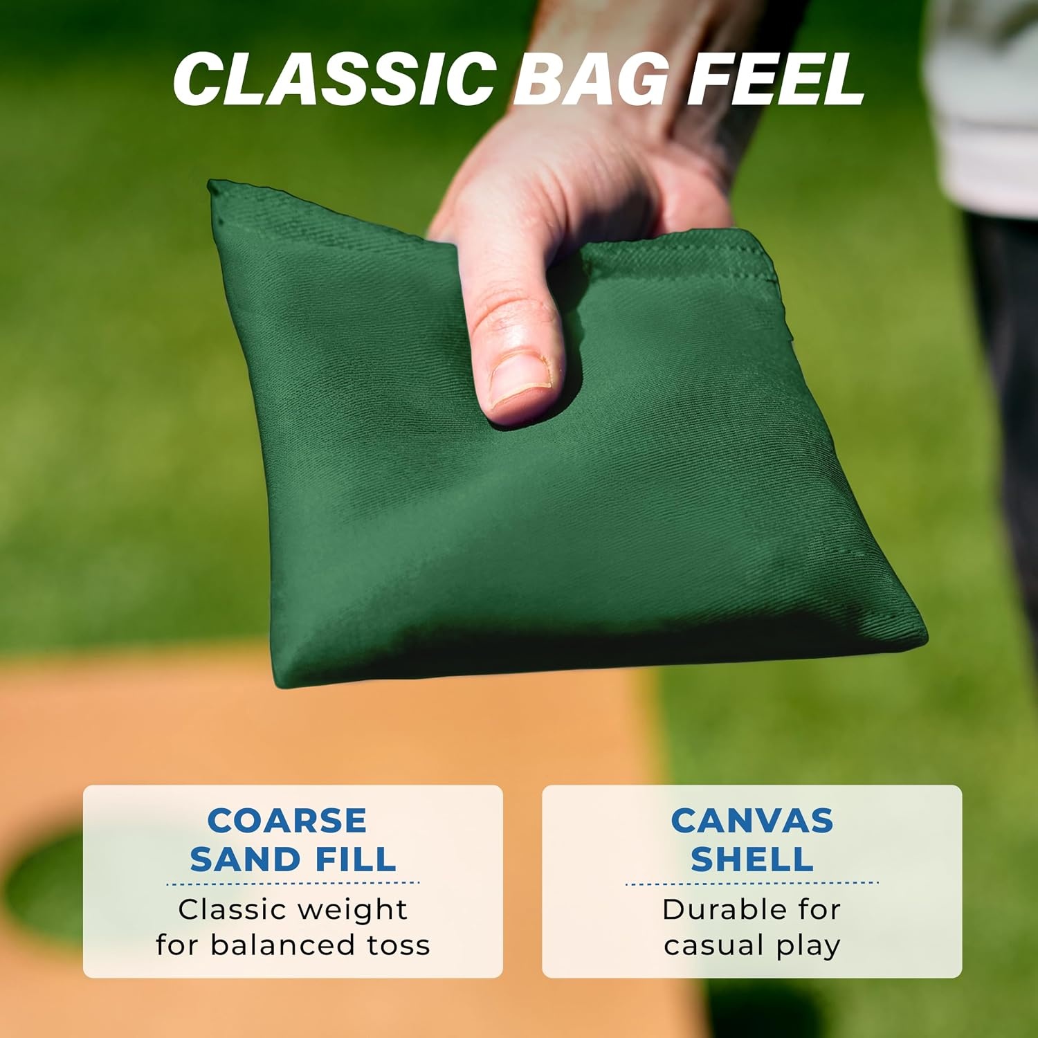 image:imageGoSports Classic Cornhole Bean Bags Set of 416 Colors Available  Regulation All Weather Mix and MatchDark Green