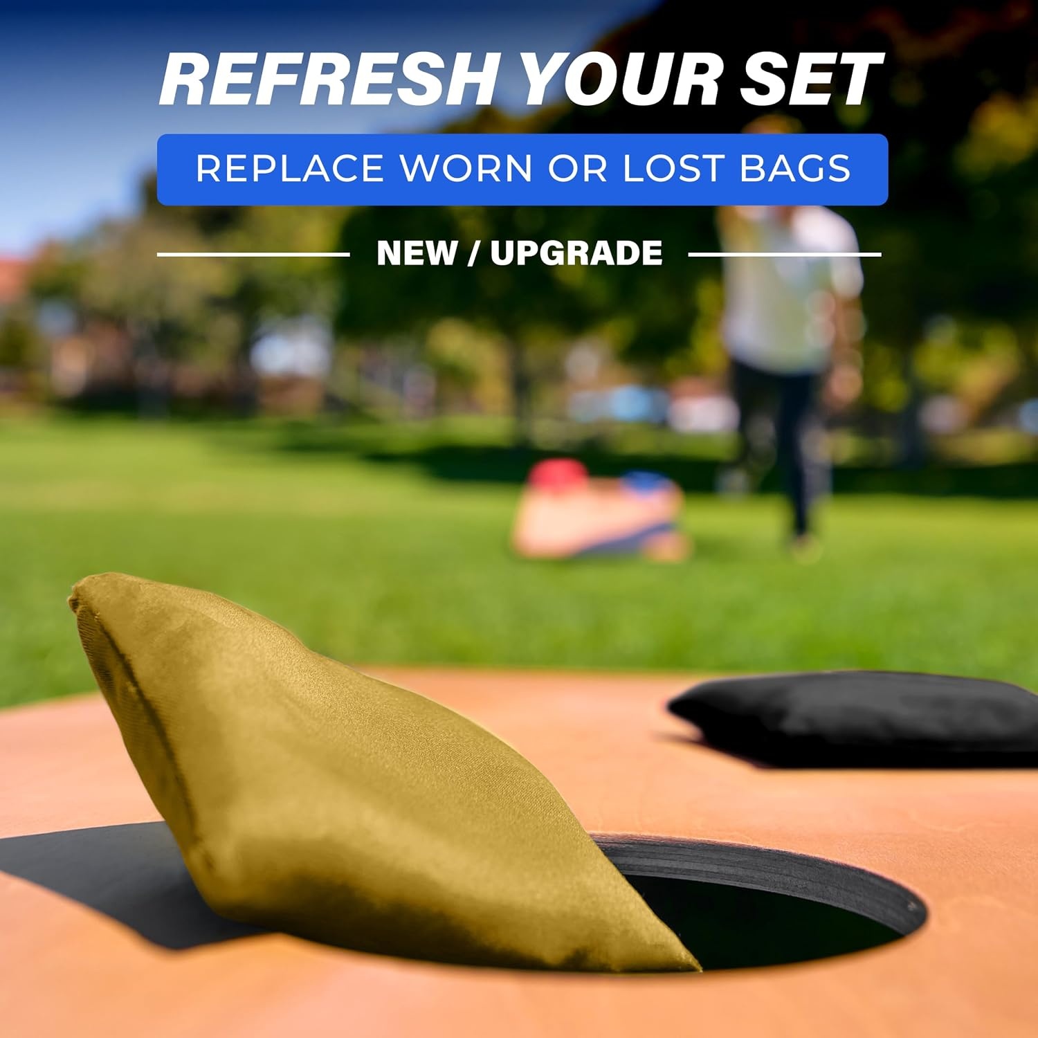 image:imageGoSports Classic Cornhole Bean Bags Set of 416 Colors Available  Regulation All Weather Mix and MatchGold