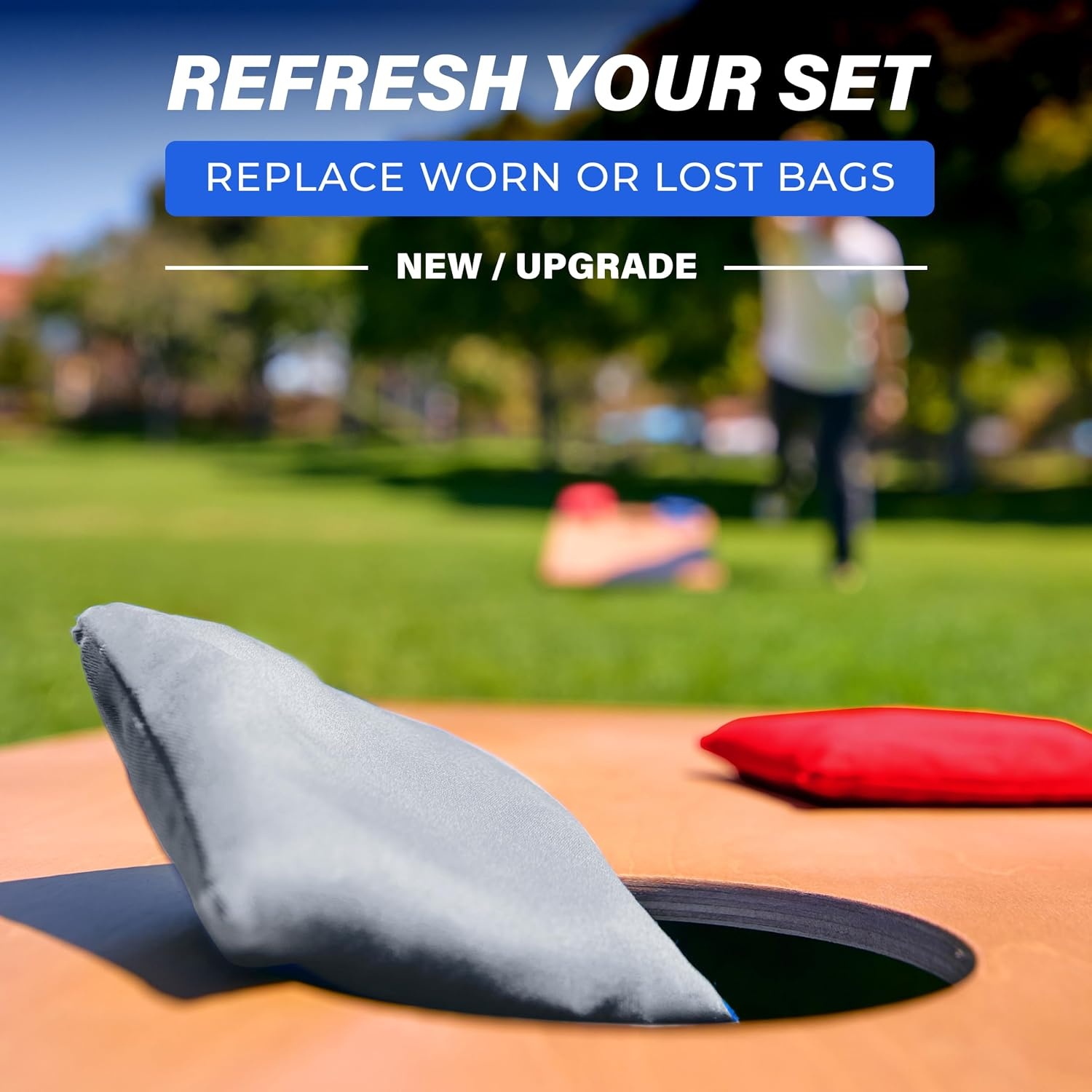 image:imageGoSports Classic Cornhole Bean Bags Set of 416 Colors Available  Regulation All Weather Mix and MatchGray