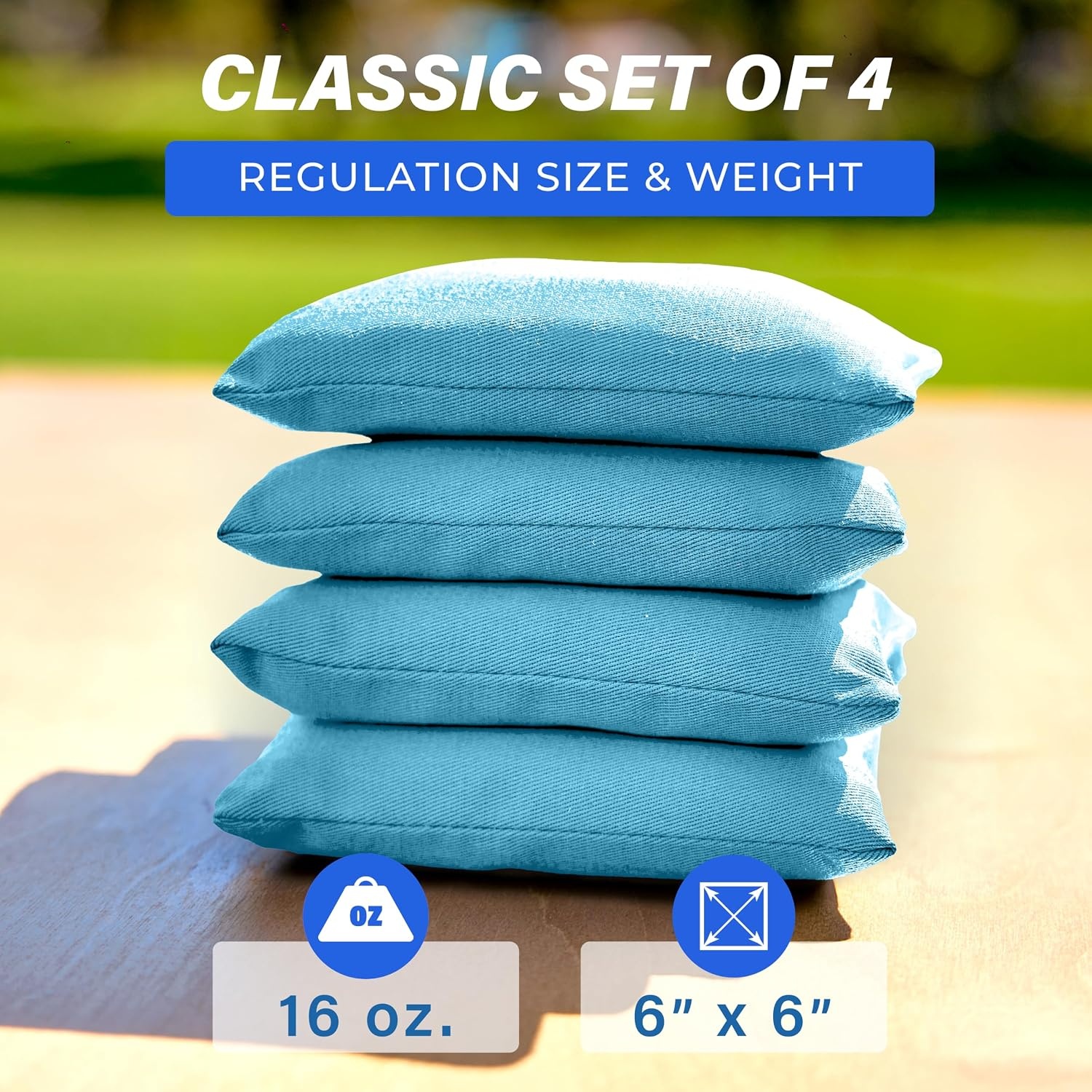 image:imageGoSports Classic Cornhole Bean Bags Set of 416 Colors Available  Regulation All Weather Mix and MatchLight Blue