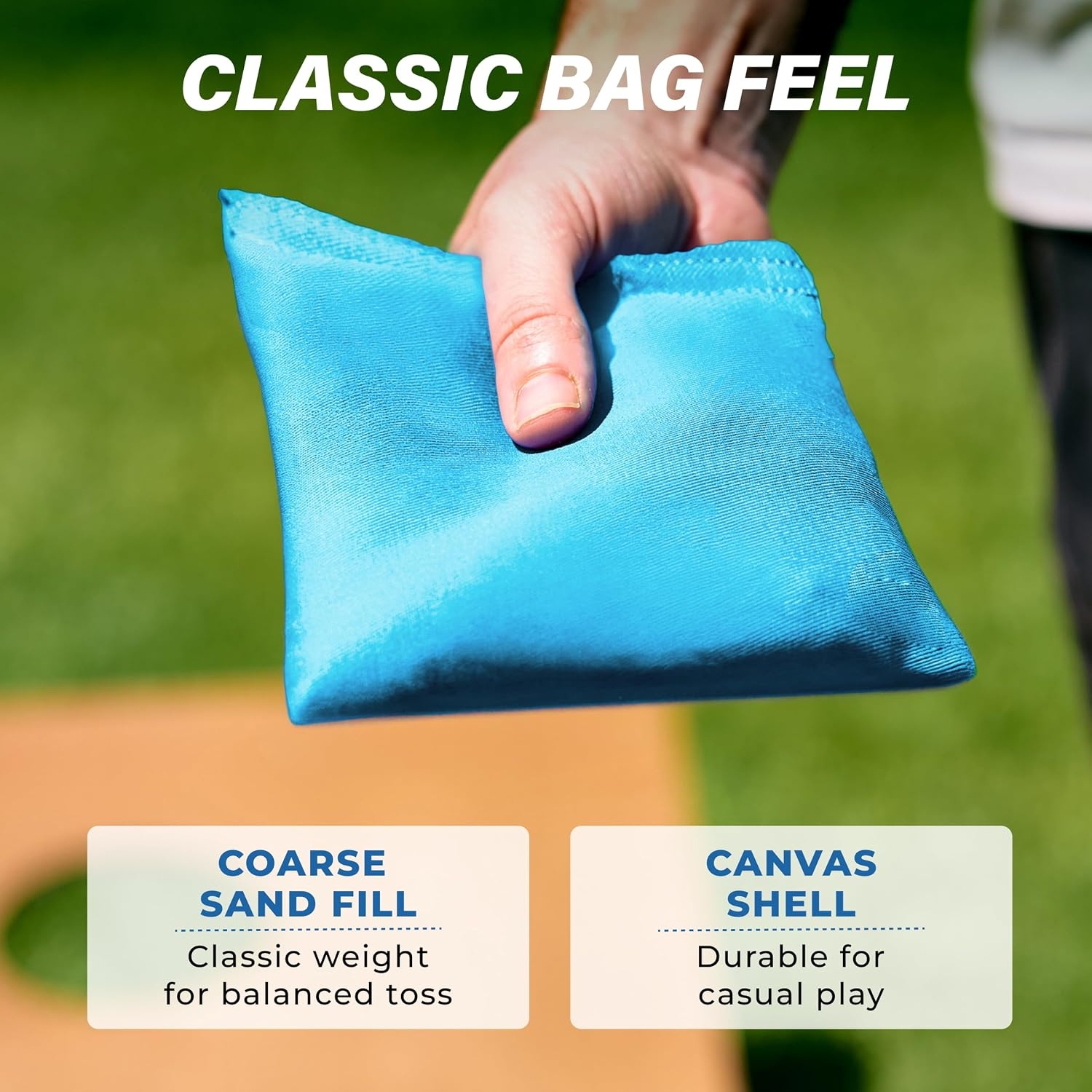 image:imageGoSports Classic Cornhole Bean Bags Set of 416 Colors Available  Regulation All Weather Mix and MatchLight Blue