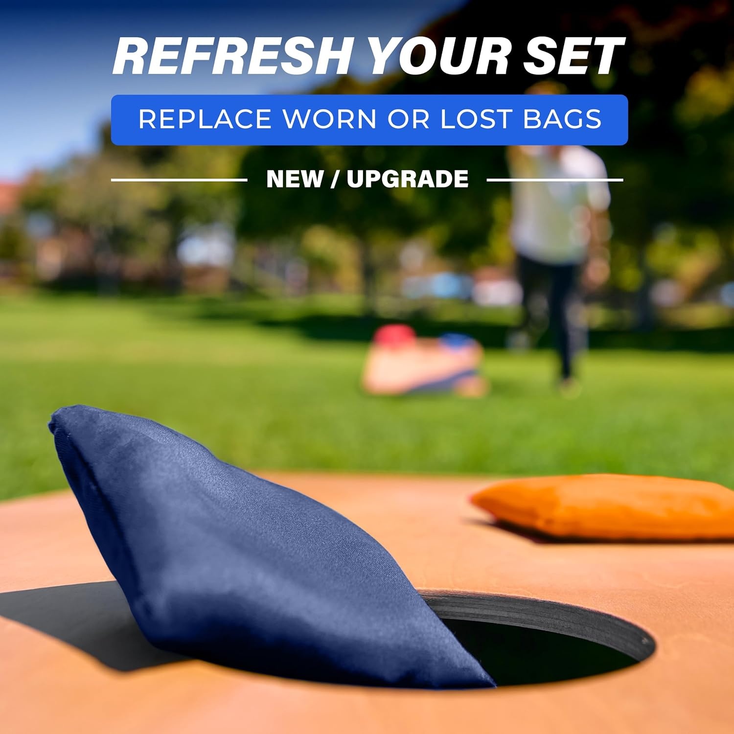 image:imageGoSports Classic Cornhole Bean Bags Set of 416 Colors Available  Regulation All Weather Mix and MatchNavy
