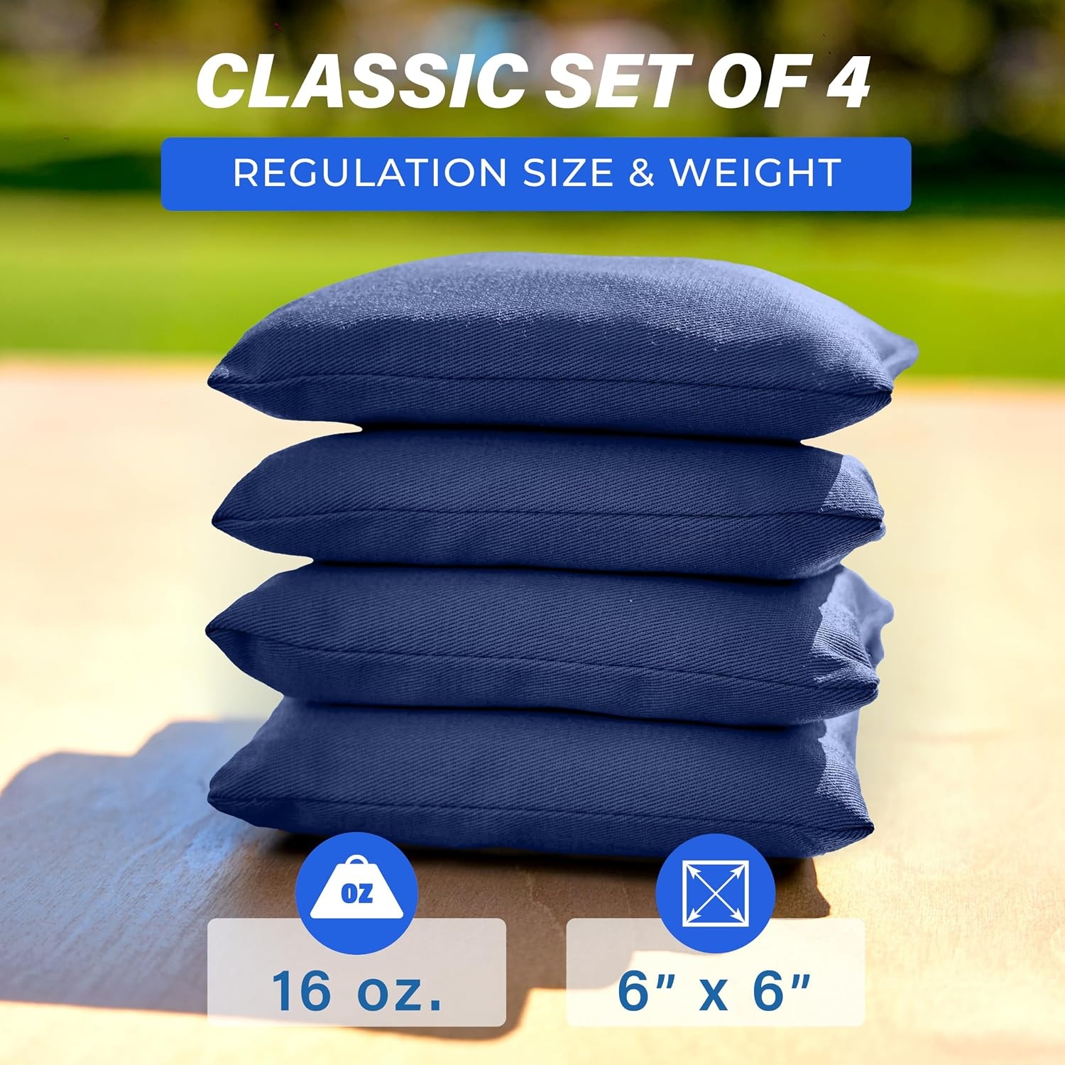 image:imageGoSports Classic Cornhole Bean Bags Set of 416 Colors Available  Regulation All Weather Mix and MatchNavy