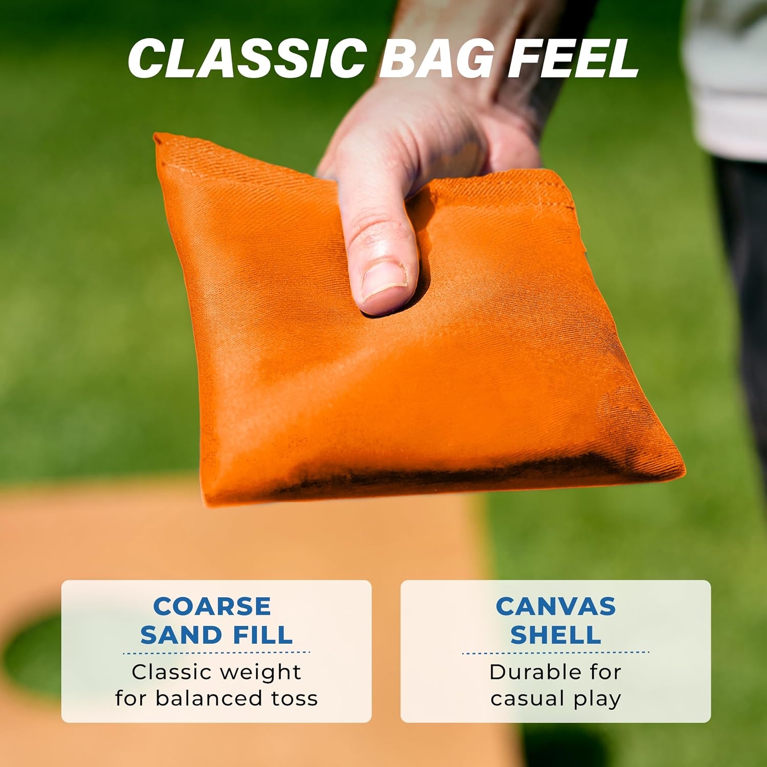 image:imageGoSports Classic Cornhole Bean Bags Set of 416 Colors Available  Regulation All Weather Mix and MatchOrange