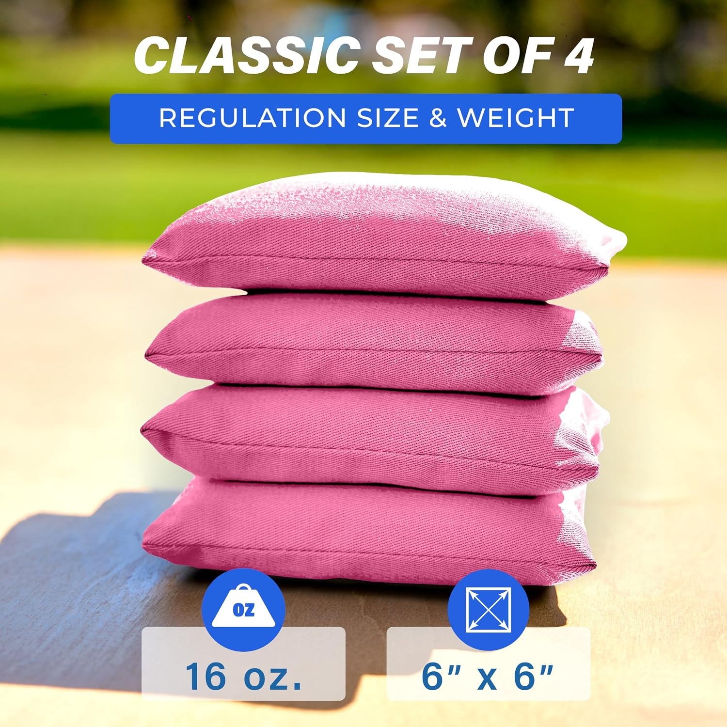 image:imageGoSports Classic Cornhole Bean Bags Set of 416 Colors Available  Regulation All Weather Mix and MatchPink
