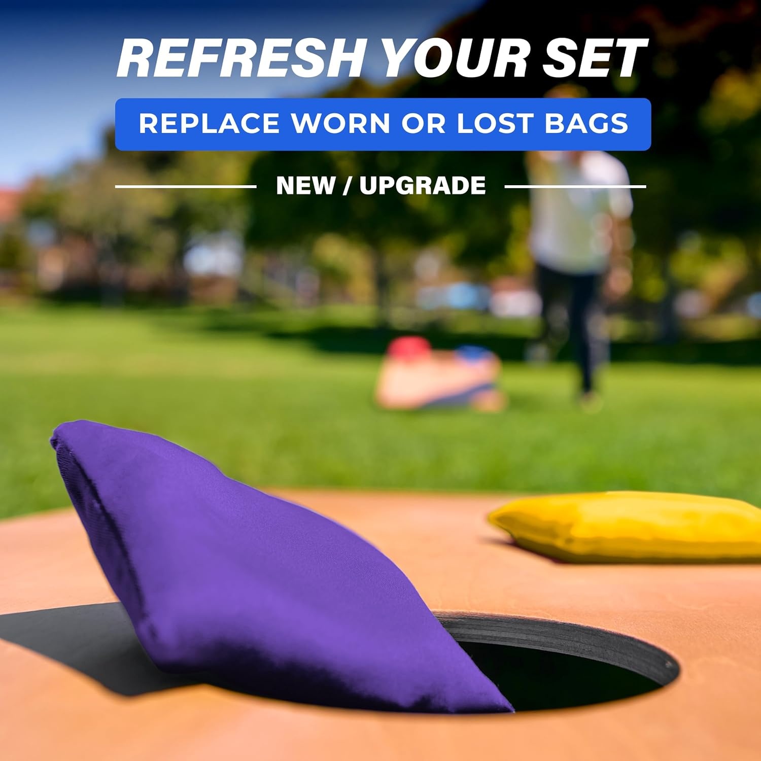 image:imageGoSports Classic Cornhole Bean Bags Set of 416 Colors Available  Regulation All Weather Mix and MatchPurple