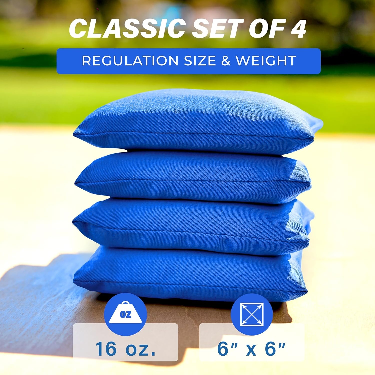 image:imageGoSports Classic Cornhole Bean Bags Set of 416 Colors Available  Regulation All Weather Mix and MatchRoyal Blue