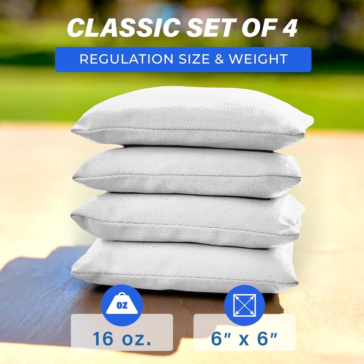 image:imageGoSports Classic Cornhole Bean Bags Set of 416 Colors Available  Regulation All Weather Mix and MatchWhite
