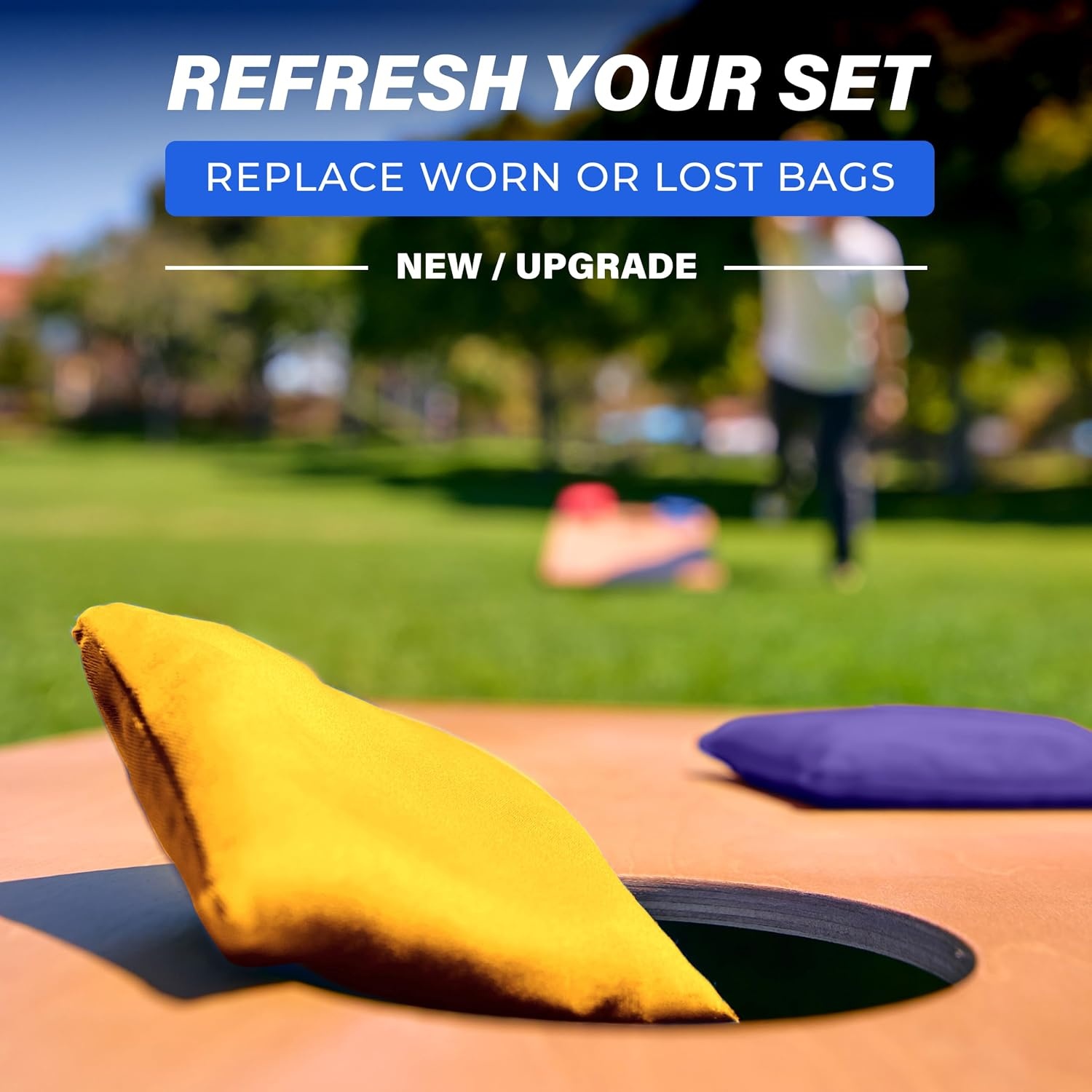 image:imageGoSports Classic Cornhole Bean Bags Set of 416 Colors Available  Regulation All Weather Mix and MatchYellow