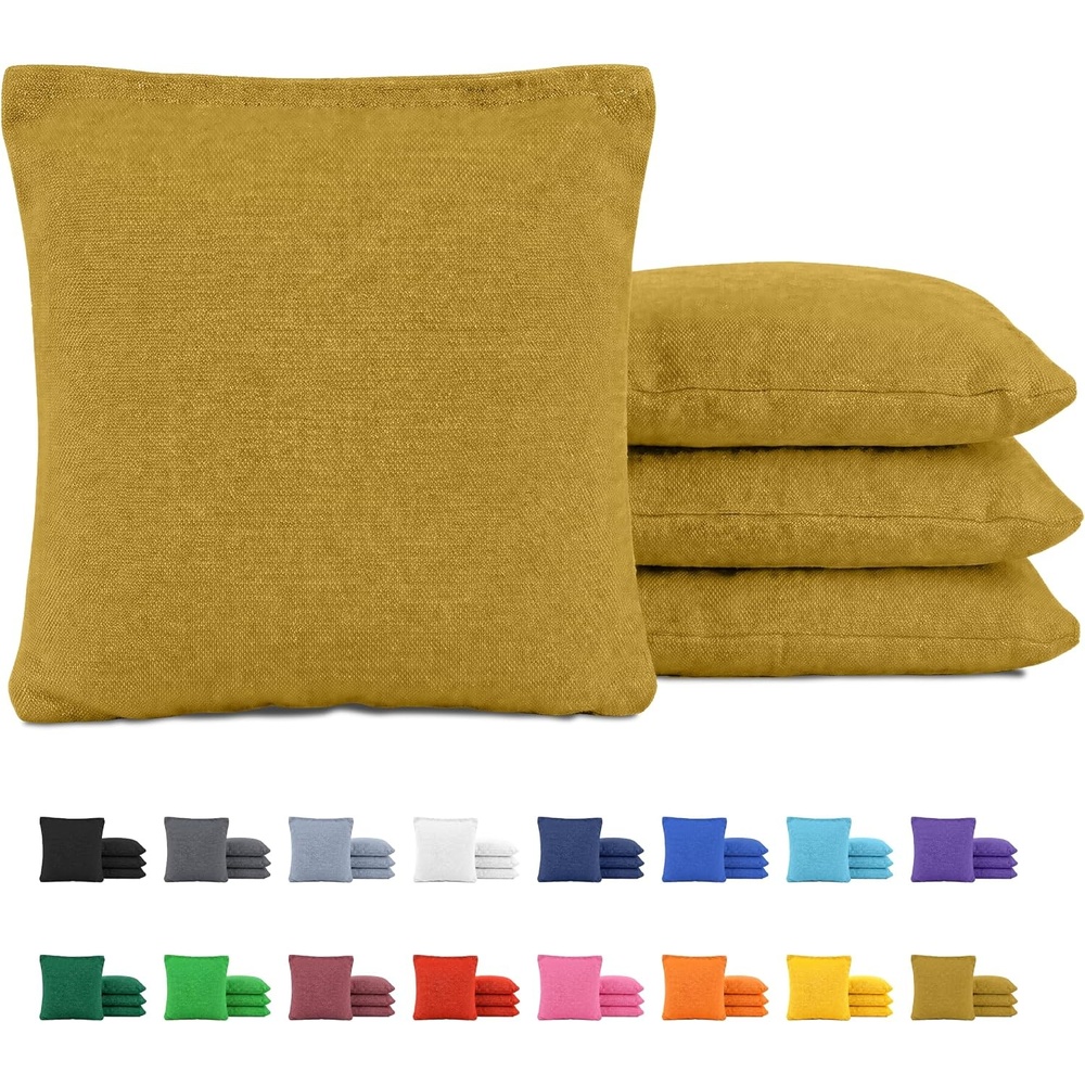 image:imageGoSports Classic Cornhole Bean Bags Set of 416 Colors Available  Regulation All Weather Mix and MatchGold