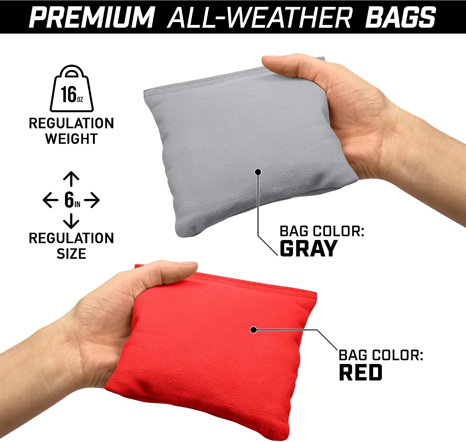 image:imageGoSports 4 x 2 Commercial Grade Cornhole Boards Set  Natural Wood Cornhole Boards Choose from Different Bean Bag Color CombinationsRed  Gray