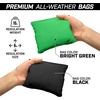 image:imageGoSports 4 ft x 2 ft Regulation Size Wooden Cornhole Boards Set with Light Brown Finish  Includes Carrying Case and Bean BagsBlack  Bright Green