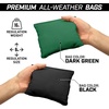 image:imageGoSports 4 ft x 2 ft Regulation Size Wooden Cornhole Boards Set with Light Brown Finish  Includes Carrying Case and Bean BagsBlack  Dark Green