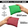 image:imageGoSports 4 ft x 2 ft Regulation Size Wooden Cornhole Boards Set with Light Brown Finish  Includes Carrying Case and Bean BagsBurgundy  Bright Green