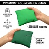 image:imageGoSports 4 ft x 2 ft Regulation Size Wooden Cornhole Boards Set with Light Brown Finish  Includes Carrying Case and Bean BagsDark Green  Bright Green
