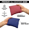 image:imageGoSports 4 ft x 2 ft Regulation Size Wooden Cornhole Boards Set with Light Brown Finish  Includes Carrying Case and Bean BagsNavy Blue  Burgundy
