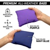 image:imageGoSports 4 ft x 2 ft Regulation Size Wooden Cornhole Boards Set with Light Brown Finish  Includes Carrying Case and Bean BagsNavy Blue  Purple