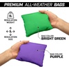 image:imageGoSports 4 ft x 2 ft Regulation Size Wooden Cornhole Boards Set with Light Brown Finish  Includes Carrying Case and Bean BagsPurple  Bright Green