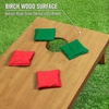 image:imageGoSports 4 ft x 2 ft Regulation Size Wooden Cornhole Boards Set with Light Brown Finish  Includes Carrying Case and Bean BagsRed  Dark Green