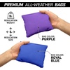 image:imageGoSports 4 ft x 2 ft Regulation Size Wooden Cornhole Boards Set with Light Brown Finish  Includes Carrying Case and Bean BagsRoyal Blue  Purple