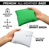 image:imageGoSports 4 ft x 2 ft Regulation Size Wooden Cornhole Boards Set with Light Brown Finish  Includes Carrying Case and Bean BagsWhite  Bright Green