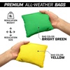 image:imageGoSports 4 ft x 2 ft Regulation Size Wooden Cornhole Boards Set with Light Brown Finish  Includes Carrying Case and Bean BagsYellow  Bright Green