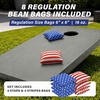 image:imageGoSports 4 ft x 2 ft Regulation Size Wooden Cornhole Boards Set with Light Gray Finish  Includes Carrying CaseAmerican Stars  Stripes