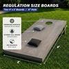 image:imageGoSports 4 ft x 2 ft Regulation Size Wooden Cornhole Boards Set with Light Gray Finish  Includes Carrying CaseBlack  Gray