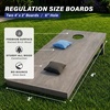 image:imageGoSports 4 ft x 2 ft Regulation Size Wooden Cornhole Boards Set with Light Gray Finish  Includes Carrying CaseBlack  Light Blue