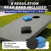 image:imageGoSports 4 ft x 2 ft Regulation Size Wooden Cornhole Boards Set with Light Gray Finish  Includes Carrying CaseBlack  Light Blue