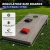 image:imageGoSports 4 ft x 2 ft Regulation Size Wooden Cornhole Boards Set with Light Gray Finish  Includes Carrying CaseBlack  Red