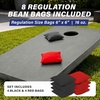 image:imageGoSports 4 ft x 2 ft Regulation Size Wooden Cornhole Boards Set with Light Gray Finish  Includes Carrying CaseBlack  Red