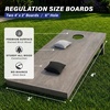 image:imageGoSports 4 ft x 2 ft Regulation Size Wooden Cornhole Boards Set with Light Gray Finish  Includes Carrying CaseBlack  White
