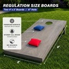 image:imageGoSports 4 ft x 2 ft Regulation Size Wooden Cornhole Boards Set with Light Gray Finish  Includes Carrying CaseClassic Red  Blue