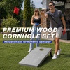 image:imageGoSports 4 ft x 2 ft Regulation Size Wooden Cornhole Boards Set with Light Gray Finish  Includes Carrying CaseNo Bean Bags