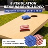 image:imageGoSports 4 ft x 2 ft Regulation Size Wooden Cornhole Boards Set with Natural Wood Stain Finish  Includes Carrying CaseAmerican Stars  Stripes