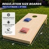 image:imageGoSports 4 ft x 2 ft Regulation Size Wooden Cornhole Boards Set with Natural Wood Stain Finish  Includes Carrying CaseAmerican Stars  Stripes
