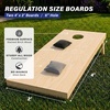 image:imageGoSports 4 ft x 2 ft Regulation Size Wooden Cornhole Boards Set with Natural Wood Stain Finish  Includes Carrying CaseBlack  Gray