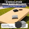 image:imageGoSports 4 ft x 2 ft Regulation Size Wooden Cornhole Boards Set with Natural Wood Stain Finish  Includes Carrying CaseBlack  Gray