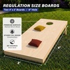 image:imageGoSports 4 ft x 2 ft Regulation Size Wooden Cornhole Boards Set with Natural Wood Stain Finish  Includes Carrying CaseBurgundy  Gold