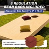 image:imageGoSports 4 ft x 2 ft Regulation Size Wooden Cornhole Boards Set with Natural Wood Stain Finish  Includes Carrying CaseBurgundy  Gold