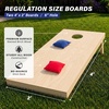 image:imageGoSports 4 ft x 2 ft Regulation Size Wooden Cornhole Boards Set with Natural Wood Stain Finish  Includes Carrying CaseClassic Red  Blue