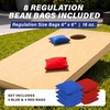 image:imageGoSports 4 ft x 2 ft Regulation Size Wooden Cornhole Boards Set with Natural Wood Stain Finish  Includes Carrying CaseClassic Red  Blue