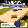image:imageGoSports 4 ft x 2 ft Regulation Size Wooden Cornhole Boards Set with Natural Wood Stain Finish  Includes Carrying CaseNavy Blue  Gold