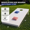 image:imageGoSports 4 ft x 2 ft Regulation Size Wooden Cornhole Boards Set with White Finish  Includes Carrying CaseAmerican Stars  Stripes