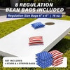 image:imageGoSports 4 ft x 2 ft Regulation Size Wooden Cornhole Boards Set with White Finish  Includes Carrying CaseAmerican Stars  Stripes